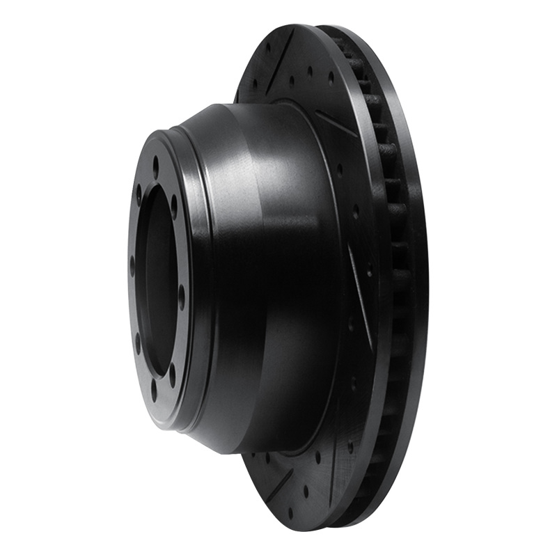 Ford F-350 Super Duty Brake Rotor (1) - Rear Left - R1 Concepts - Drilled & Slotted - Black - `99-`04